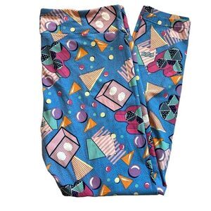 Womens Lularoe Retro 80s Disney Mickey Mouse  Leggings in Tall & Curvy - Sz TC